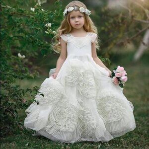 Dollcake "Best Wishes Eternity Frock" Elegant White Girls Dress Size 6 NWT
